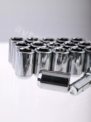 R028 12*1,5хром  Секретики гайки (16 шт, высота 32 мм, сквозная) фото 15