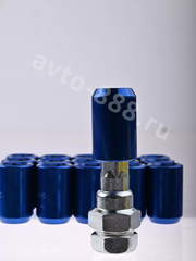 Секретки гайки R028 12*1,25 (16 шт, высота 32 мм, сквозная) синий фото 3