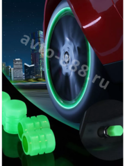 Колпачок ниппеля универсальный 4шт. светящийся зелёный фото 7