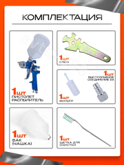 Краскопульт пневматический H-827 с верхним бачком фото 3