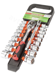 Набор торцевых головок 3/8 с трещоткой 20 предметов фото 1