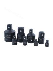 Набор переходников ударных для торцевых головок 1/4" 3/8" 1/2" 8 предметов фото 2