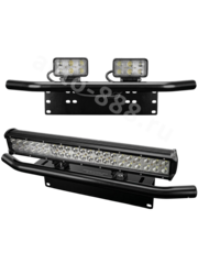 Кронштейн для крепления доп. освещения на номерной знак алюминиевый (Бампер-кенгурятник под госномер) черный LK - 005B фото 1