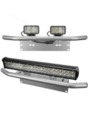 Кронштейн для крепления доп. освещения на номерной знак алюминиевый (Бампер-кенгурятник под госномер) серый LK－005S фото 1