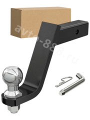 Кронштейн фаркопа усиленный (вставка) под квадрат 50х50, занижение 8" (230 мм), с шаром и пальцем фото 1