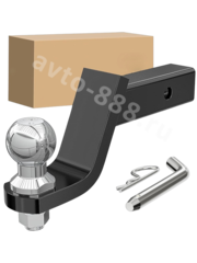 Кронштейн фаркопа усиленный (вставка) под квадрат 50х50, занижение 4" (110 мм), с шаром и пальцем фото 1