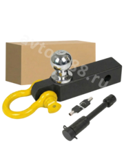 Кронштейн фаркопа усиленный (вставка) под квадрат 50х50 с шаром, буксировочным шаклом и замком-фиксатором фото 1