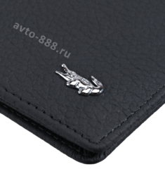 Визитница LACOSTA чёрная кожа, 5 отделов для карт фото 2