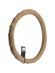 Оплётка на руль фигурная 961 (L) бежевый, р-р 39-40 см (5 шт) фото 1