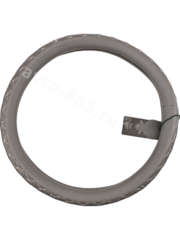 Оплётка на руль кожа FZ-04 (M) серый р-р 37-38 см (цена за 5 шт) фото 2