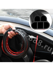 Уплотнитель на двери C (полая) чёрная, 16м фото 4