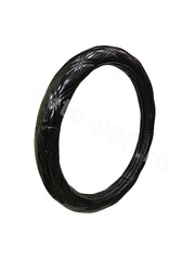 Оплётка на руль прошитая чёрной ниткой DX-2111 (М) р-р 37-38 см (цена за 5 шт) фото 3