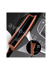 Органайзер карман для мелочей между сиденьями кожа коричневый 1 шт фото 7