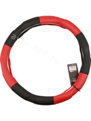 Оплётка на руль фигурная 961 (L) чёрно-красный р-р 39-40 см (цена за 5 шт) фото 2