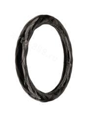 Оплётка на руль прошитая чёрной ниткой DX-2111 (М) р-р 37-38 см (цена за 5 шт) фото 1