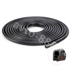 Уплотнитель на двери резинка/железо 10м, чёрный фото 1