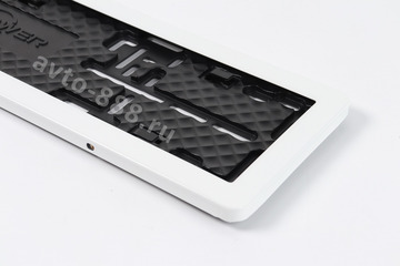 Рамка номера белая "Подходит для китайского и европейского автомобиля" (1шт) 8410-Б фото 5