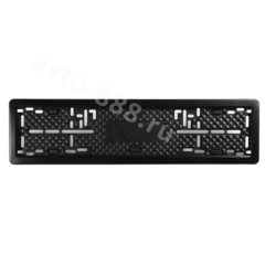 Рамка для гос номера металлическая (универсальная Китай/Европа) (комплект 1 шт.), черная фото 2