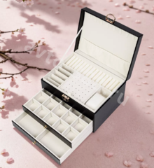 Шкатулка для украшений большая чёрный фото 2