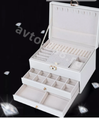 Шкатулка для украшений большая белый фото 2