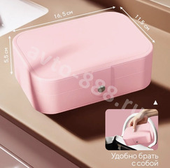 Шкатулка для украшений прямоугольная розовый фото 4