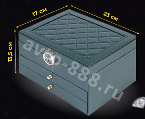 Шкатулка для украшений большая зелёный фото 3