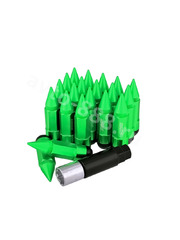 Комплект гаек-карандаш (лёгкие) R104 12*1,25 (20шт, высота 55мм) зелёный фото 1