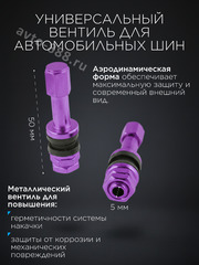 Вентиль для бескамерных шин 4шт. TR48E фиолетовый фото 2