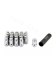 Секретки гайки 12*1,25 N038 (комплект 20 шт, ключ 17) хром фото 2