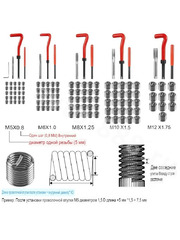 Универсальный комплект для ремонта резьбы, 131 предмет фото 3