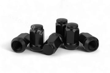 Гайка на колесо М12×1.5 конус (ключ 19) L32 чёрный (5шт) фото 2