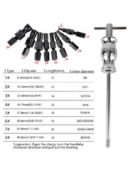 Набор съемников подшипников с обратным молотком, 9 предметов фото 3