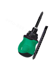 Реверсивная отвертка с битами 6 шт короткая фото 6