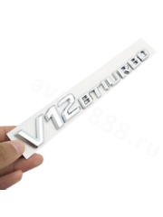 Надпись V12 BITURBO 19.5*2.3см BNL-020 фото 2