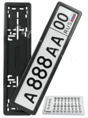 Силиконовые рамки для гос номера SAK (пара) – Антидребезг, без рекламы, для китайских и европейских авто фото 1