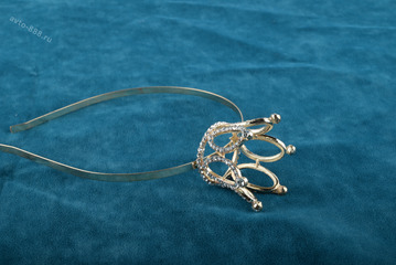 Ободок корона для волос детский золото 363 фото 4