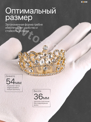 Ободок корона для волос детский золото 2273 фото 2