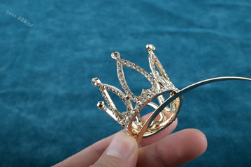 Ободок корона для волос детский золото 360 фото 2