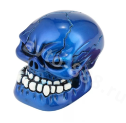 Ручка КПП череп, синий фото 1