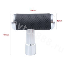 Ручка КПП алюминиевый+кожа хром фото 2