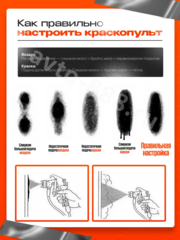 Краскопульт пневматический WJS3700 с верхним бачком 600мл фото 7