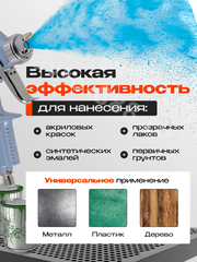 Краскопульт пневматический MINI-3 с верхним бачком 600мл фото 7