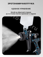 Краскопульт пневматический WJS1979 с верхним бачком 600мл фото 2