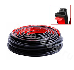 Уплотнитель на двери L (полая) чёрная 16м фото 3