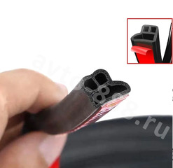 Уплотнитель на двери L (полая) чёрная 16м фото 4