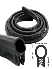 Уплотнитель двери универсальный, D-образный с металлическим каркасом 4.3 метра / Резиновый уплотнитель кузова самозажимной с металлическим кордом фото 1