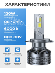 Автомобильная лампа LED E5-H4 (2шт) 12v/24v фото 8