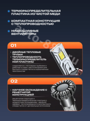 Автомобильная лампа LED E5-H7 (2шт) 12v/24v фото 5