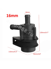 Бесщеточная водяная помпа Лунфэй, 12V (патрубок 16) фото 3