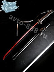 Катана ZhangShen 黑红白雪 黑手柄 黑壳 红身 фото 3